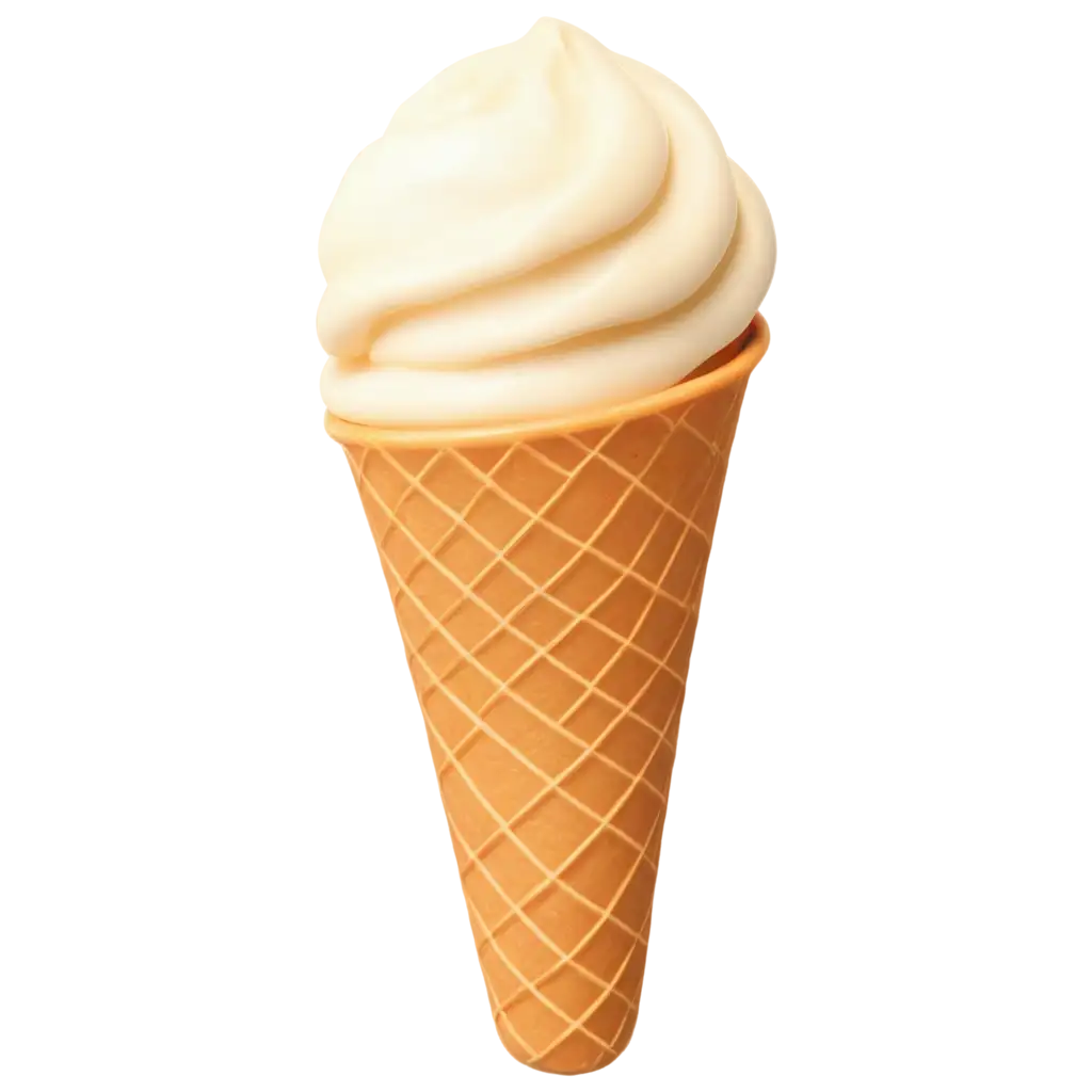 Realistic-HD-PNG-of-Vanilla-Ice-Cream-in-a-Cone-Premium-Quality-Image-for-Digital-and-Print-Media