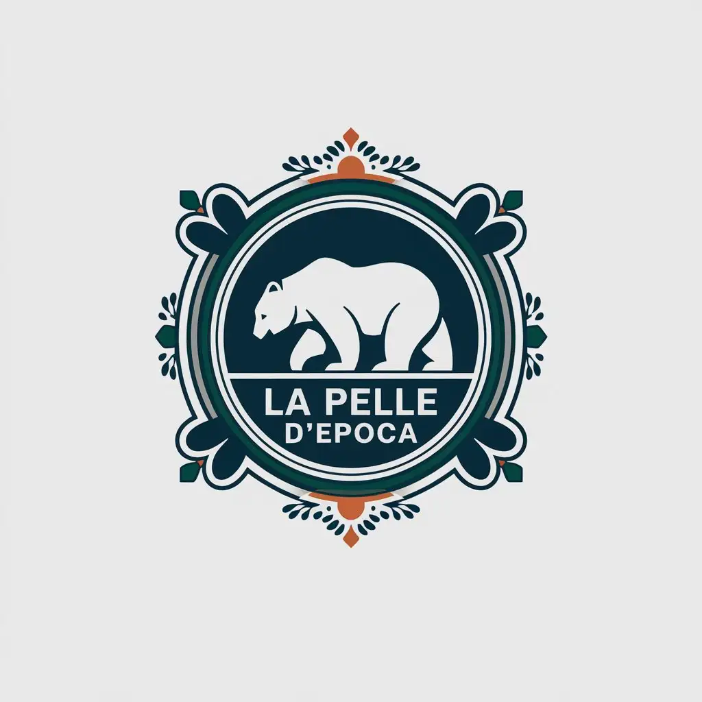 LOGO-Design-For-La-Pelle-dEpoca-Elegant-White-Bear-Symbol-for-Leather-Craft-Industry