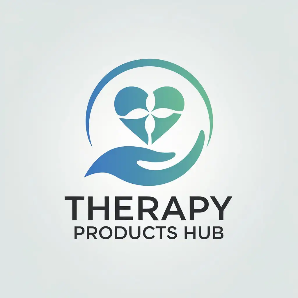 LOGO Design for Therapy Products Hub Modern Soft Blues and Greens for Care and Accessibility