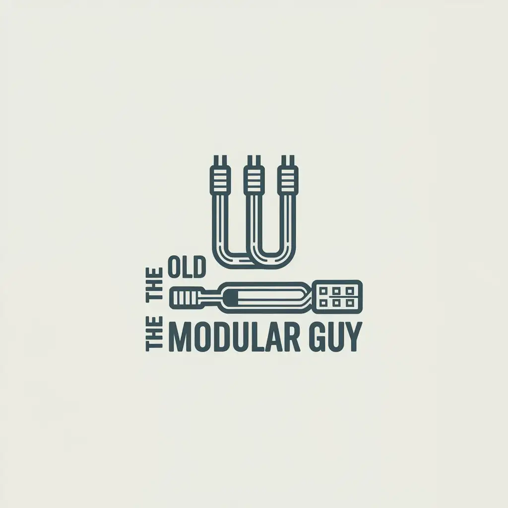 LOGO Design for The Old Modular Guy Vector Logo Featuring Music Patch Cable on Clear Background