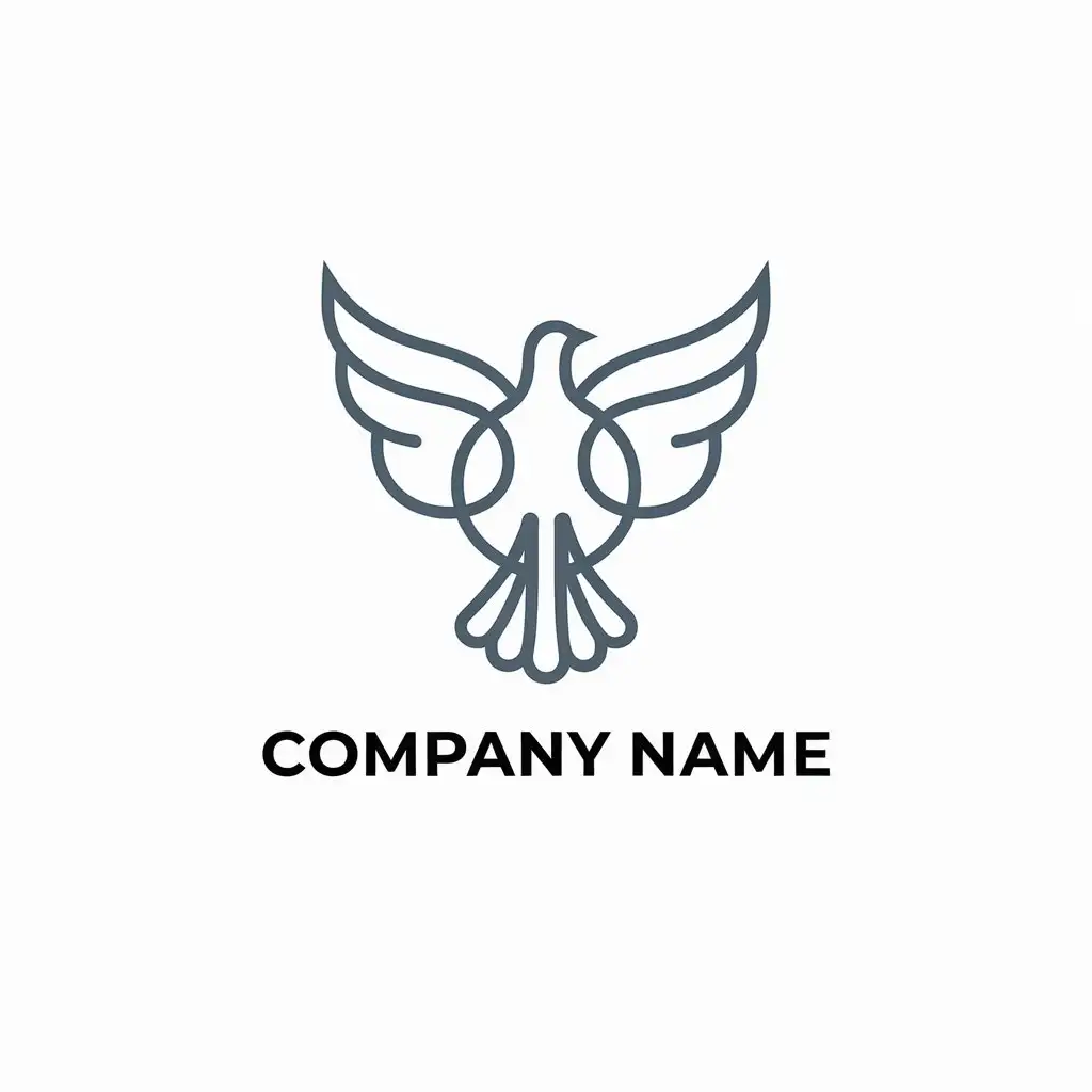 LOGO Design for Company Name Clean Vector Dove with Microphone Wings in Minimalist Style