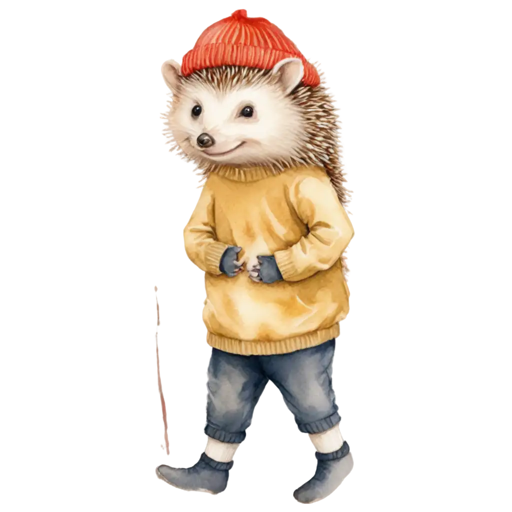 Cute-Hedgehogs-in-Sweaters-Hats-and-Socks-PNG-Image-for-Creative-Projects