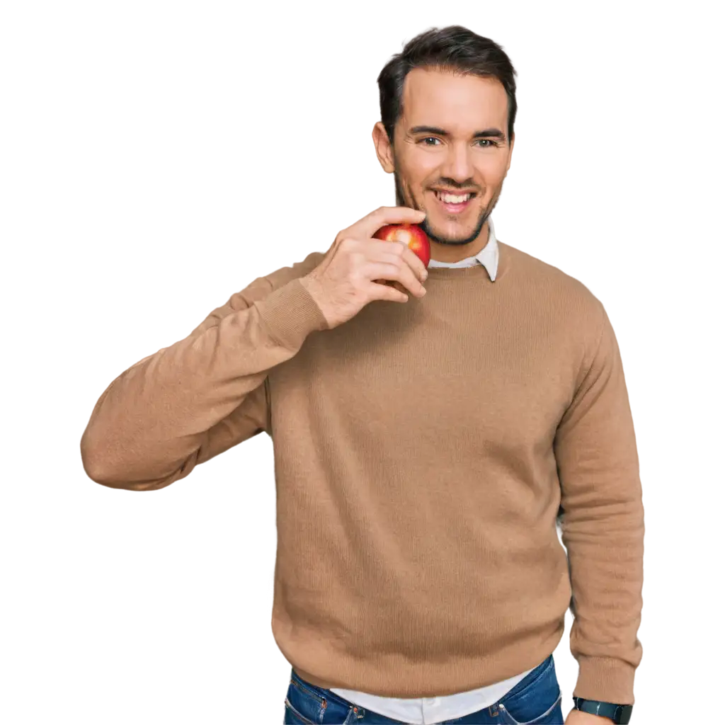 HighQuality-PNG-Image-A-Man-Eating-an-Apple