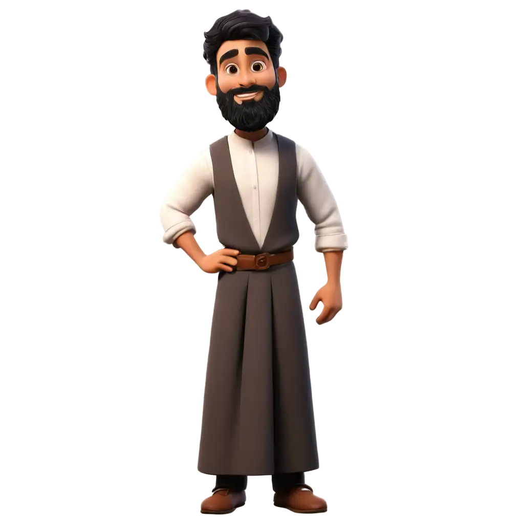 Cartoony-Arabic-Man-with-a-Beard-PNG-Unique-Character-Illustration