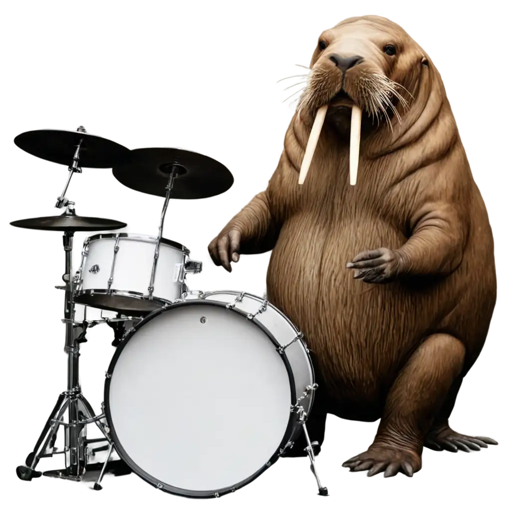 Walrus-Playing-Drums-PNG-HighQuality-Image-for-Engaging-Visuals