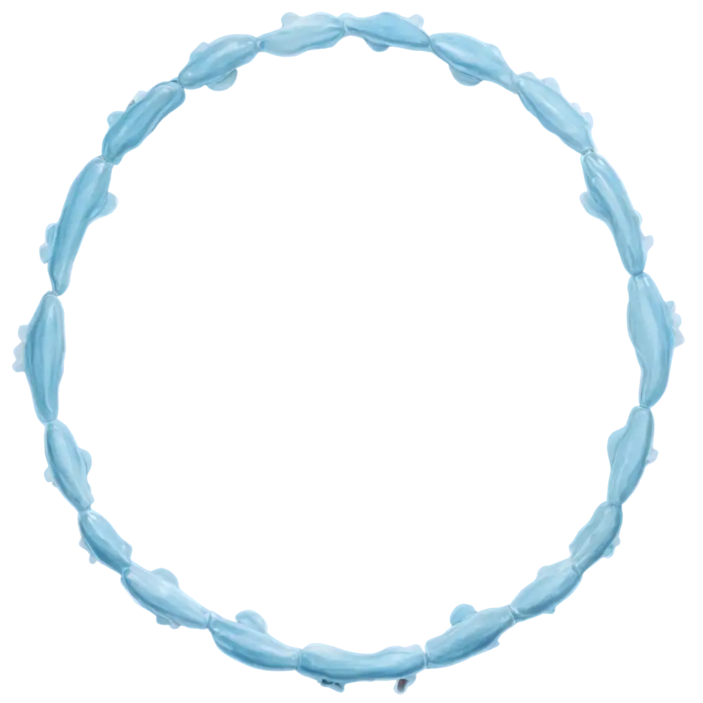 Aesthetic-School-of-Fish-Frame-PNG-with-Light-Blue-Color-and-Perfectly-Circular-Shape