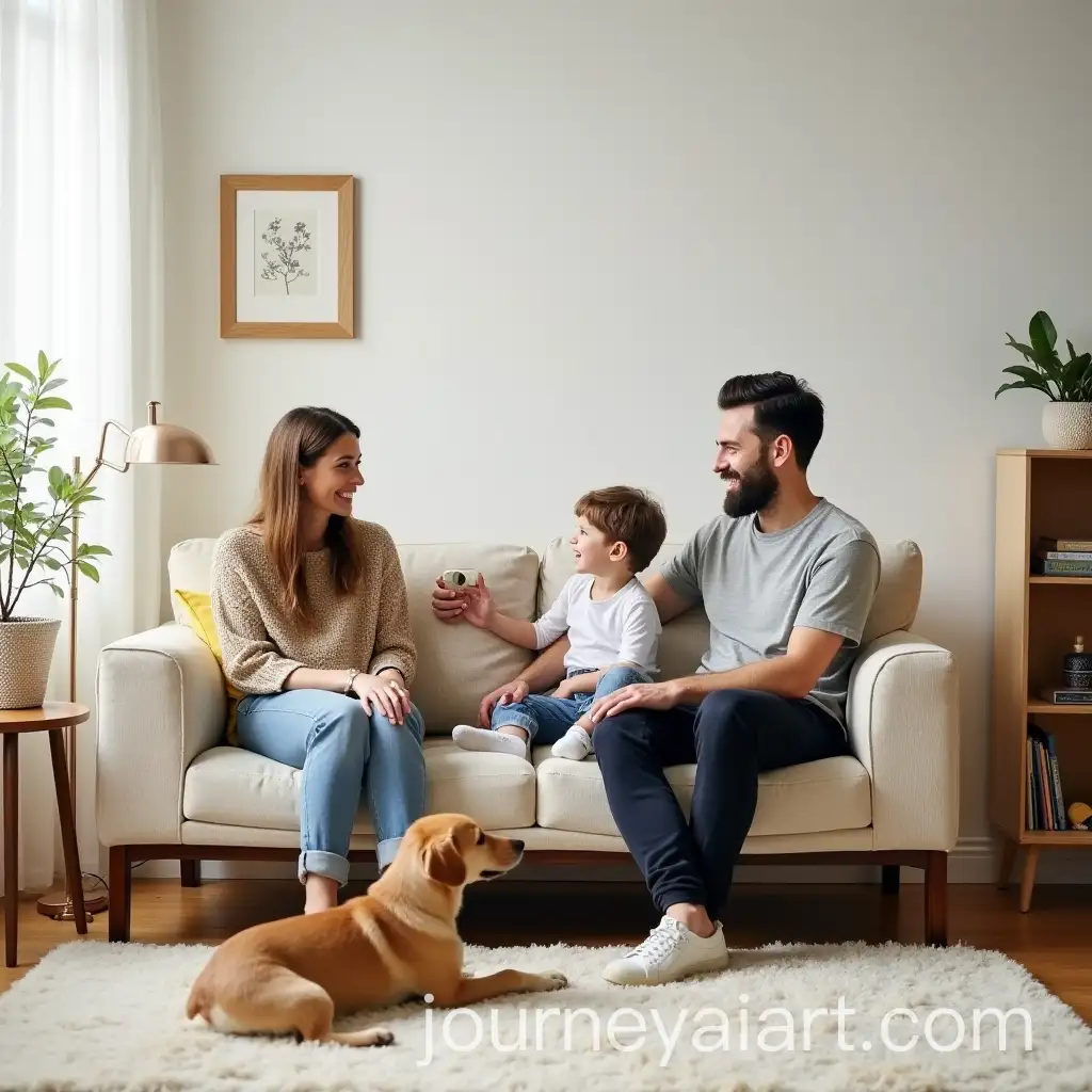 Modern-Family-Living-Room-with-Casual-Attire-and-Cozy-Atmosphere