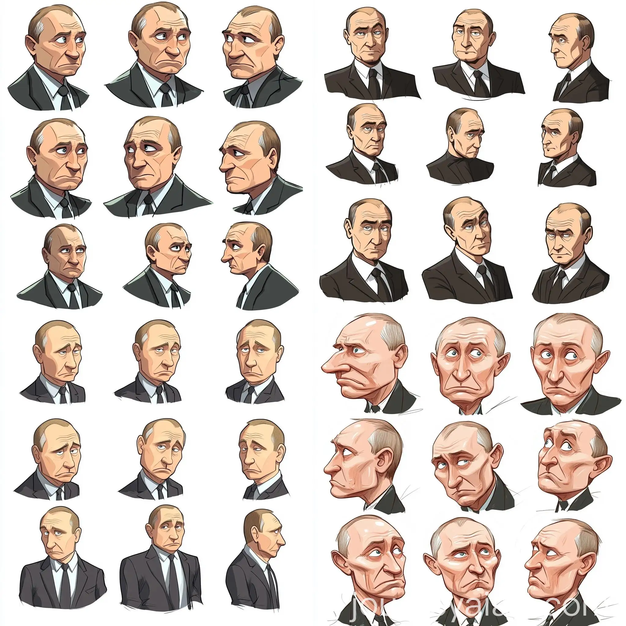 Vladimir-Putin-Cartoon-Character-Sheet-Various-Angles-White-Background