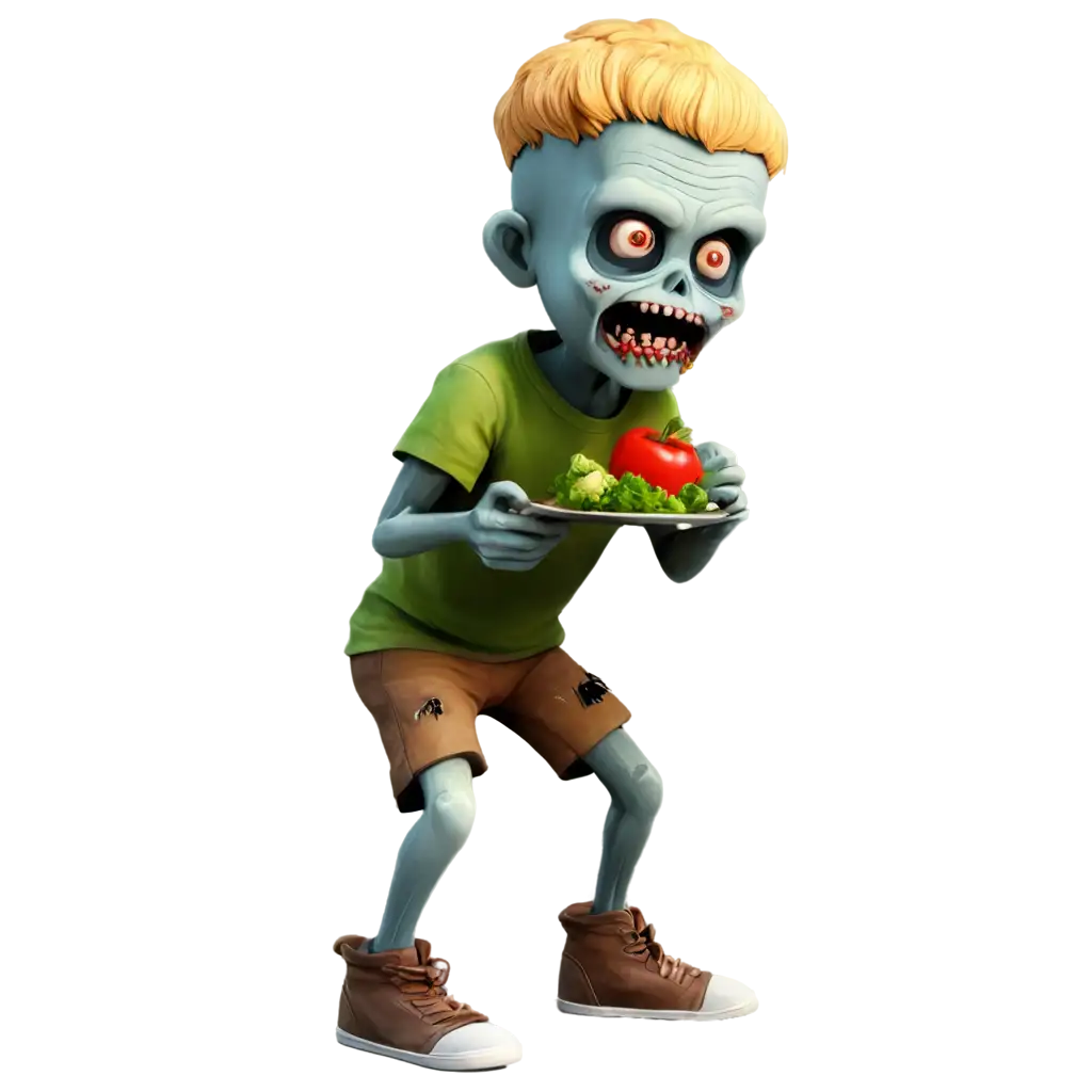 Cartoon-Zombie-Boy-Eating-Vegetables-for-Dinner-PNG-Image