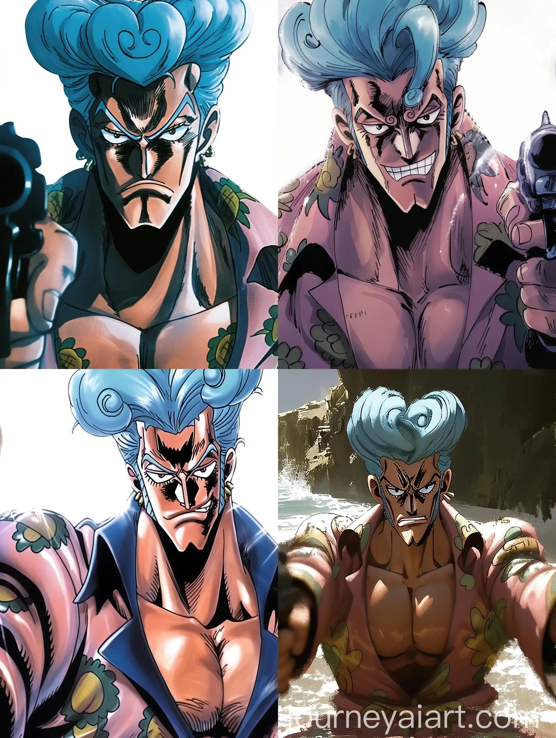 Watercolor-Manga-Style-Character-Shooting-Pistol