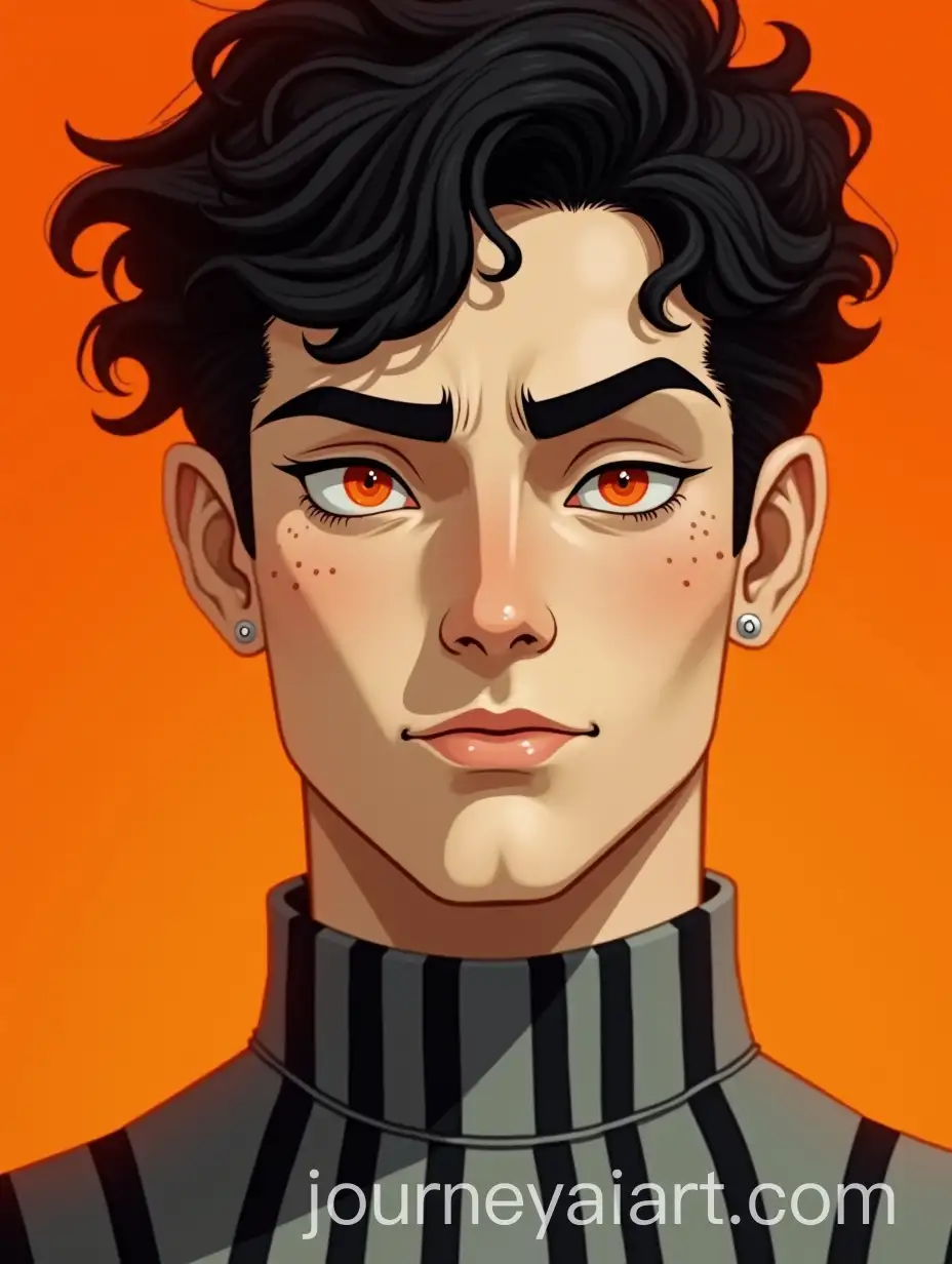 Stylized-Male-Figure-with-Orange-Eyes-and-Modern-Outfit-on-Bold-Orange-Background