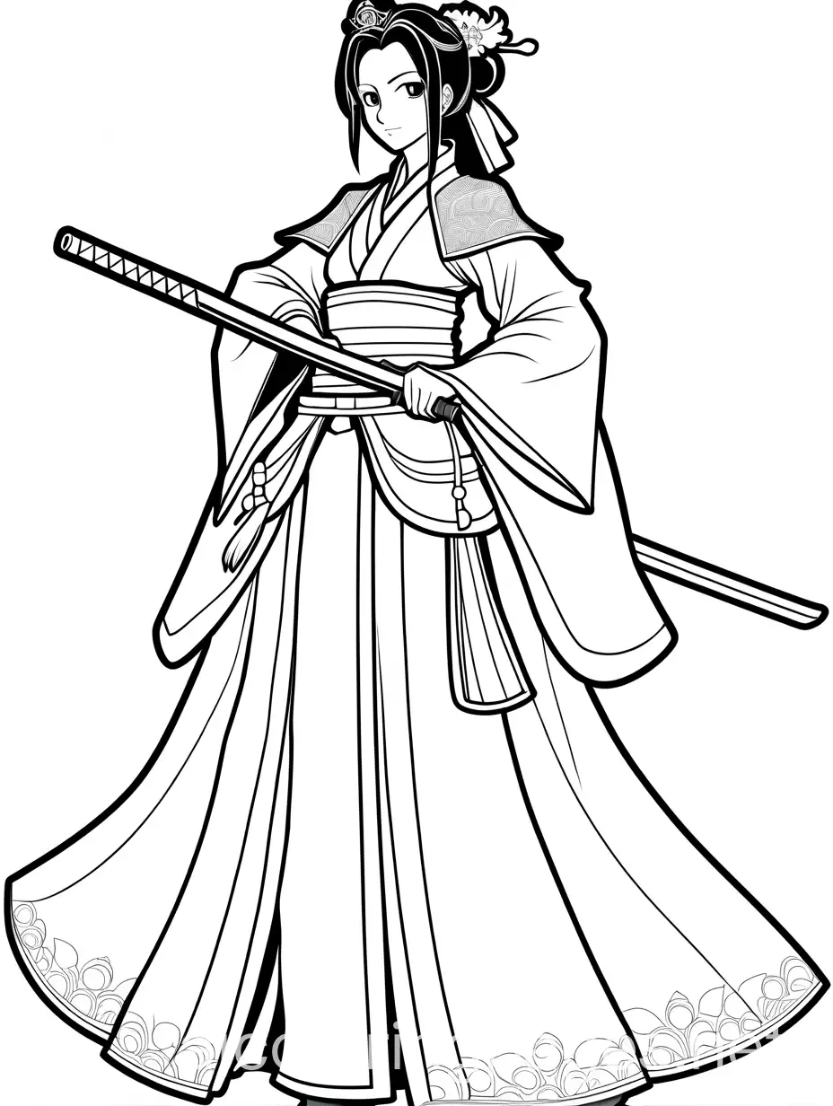 Samurai-Champloos-Jin-as-a-Princess-Coloring-Page