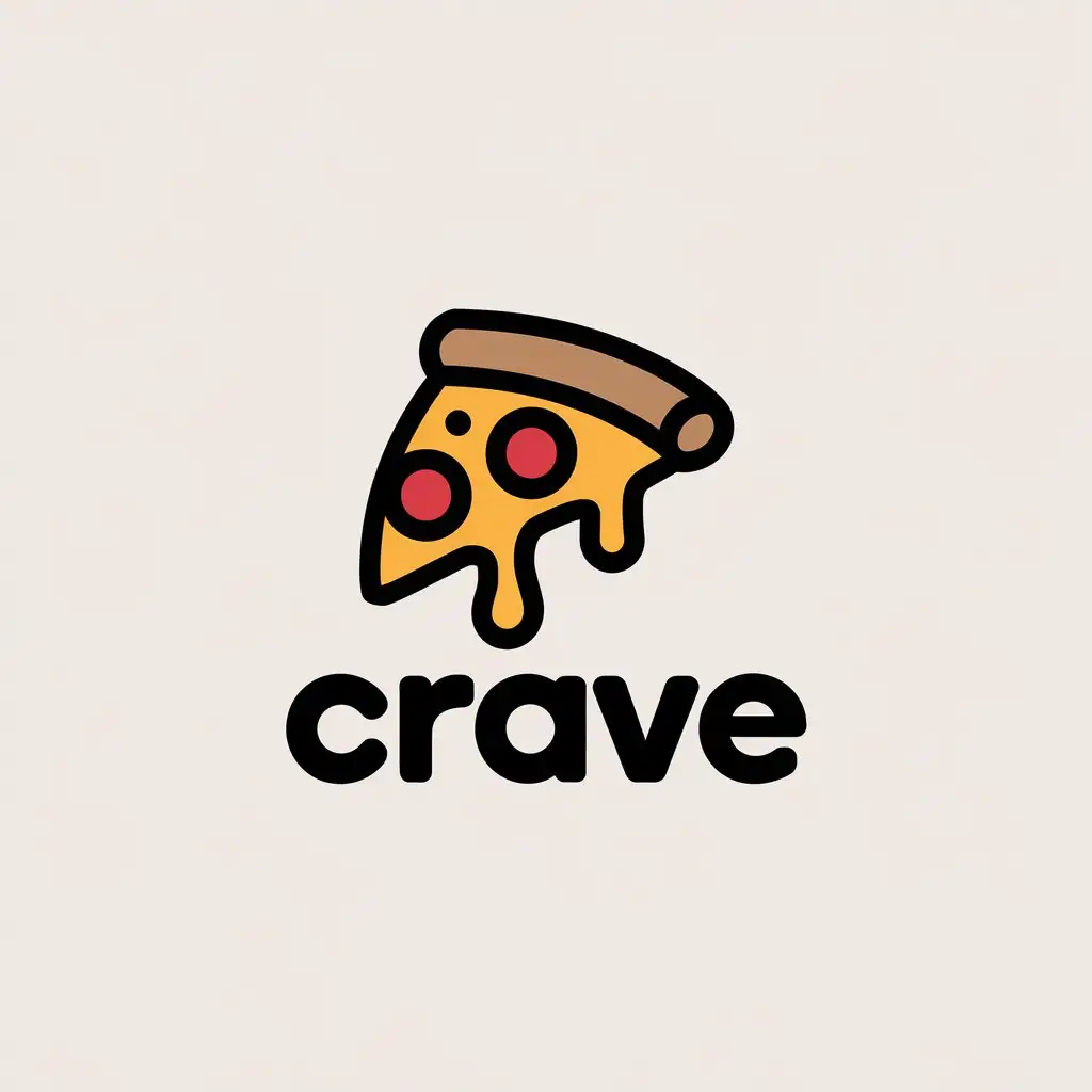 LOGO Design for Crave Single Slice Pizza Icon with Drippy Cheese and Toppings Theme