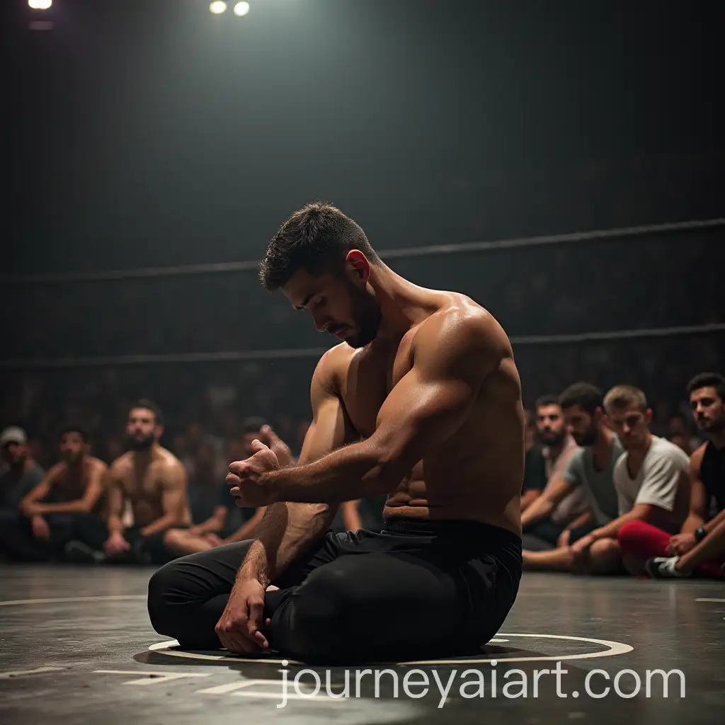 Muslim-Prayer-and-Wrestling-Scene-in-Traditional-Setting