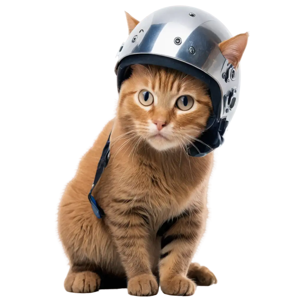 Playful-Cat-with-Aerospace-Helmet-and-Bitcoin-Coin-PNG-Image