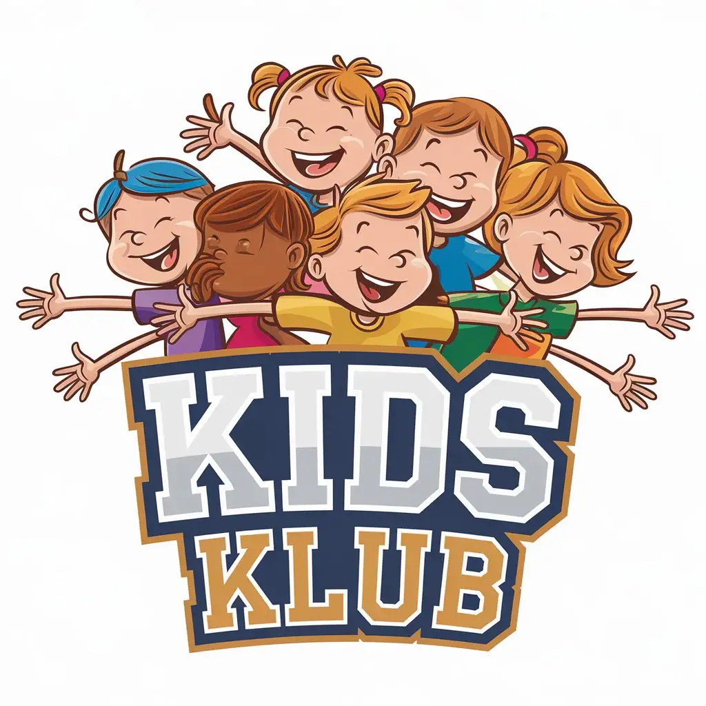 LOGO Design for Kids Klub Happy Children with Clear Background for Family Home Industry