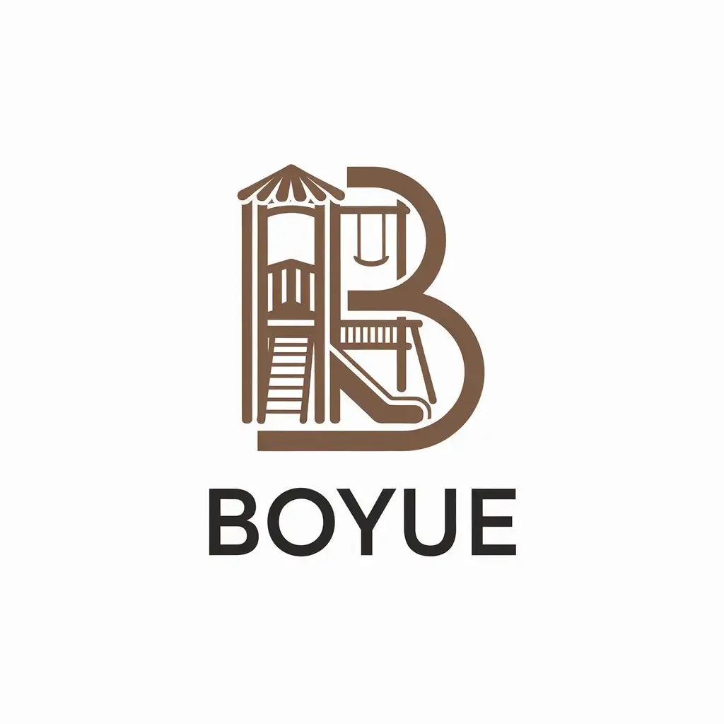 a vector logo design,with the text "boyue", main symbol:playground,Minimalistic,be used in Travel industry,clear background