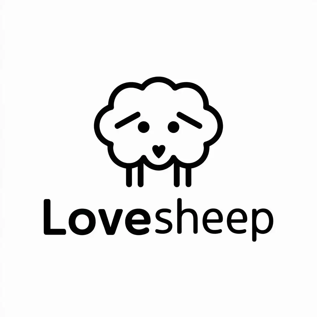 a vector logo design,with the text "LOVEsheep", main symbol:LOVEsheep,Minimalistic,clear background