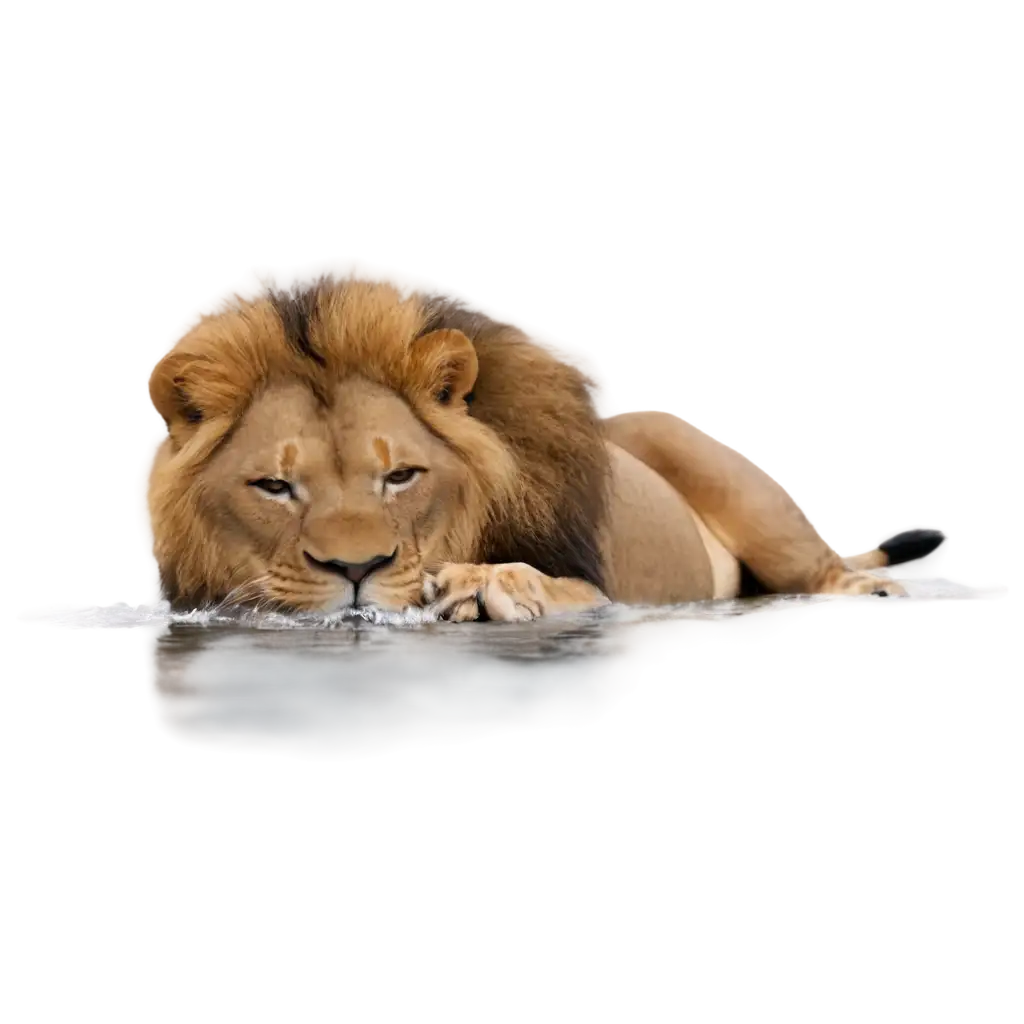 Majestic-Lion-Swimming-HighQuality-PNG-for-Stunning-Visuals