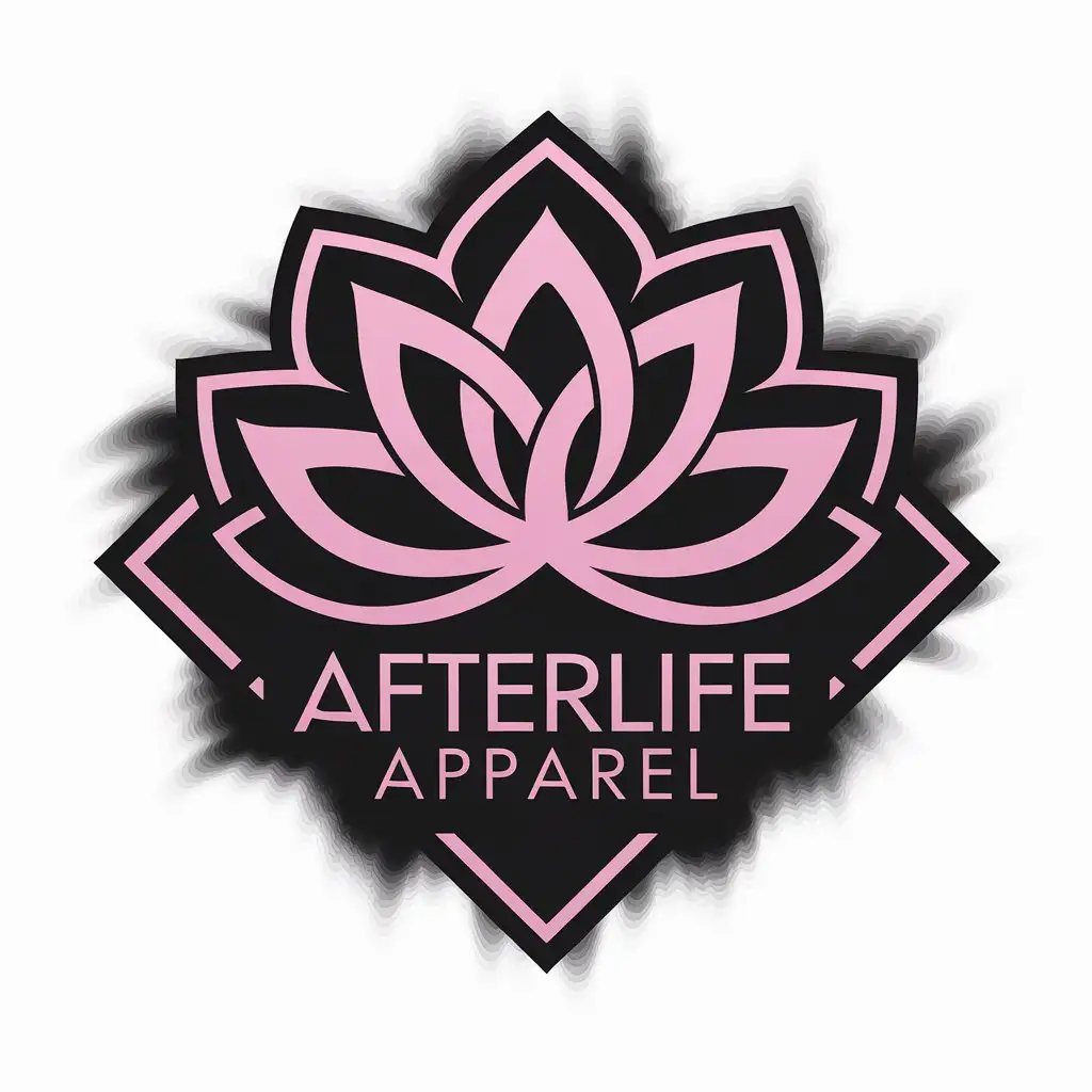 LOGO Design for AFTERLIFE APPAREL Elegant Pink Lotus Flower with Fading Elements for Events Industry