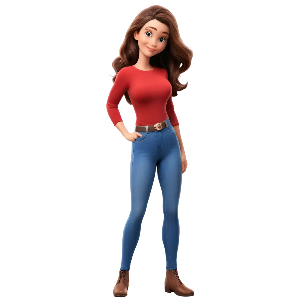 CharacterPNG-Image-Optimization-with-Red-Shirt-Blue-Jeans-and-Brown-Hair-PNG-Image-for-Versatile-Use