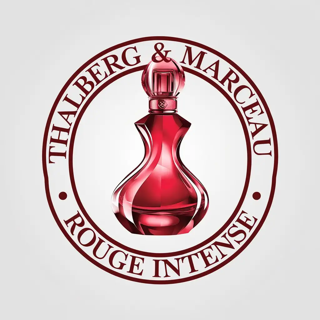 LOGO Design for Thalberg Marceau Rouge Intense CherryRed Perfume Flacon with Feminine Body Shape