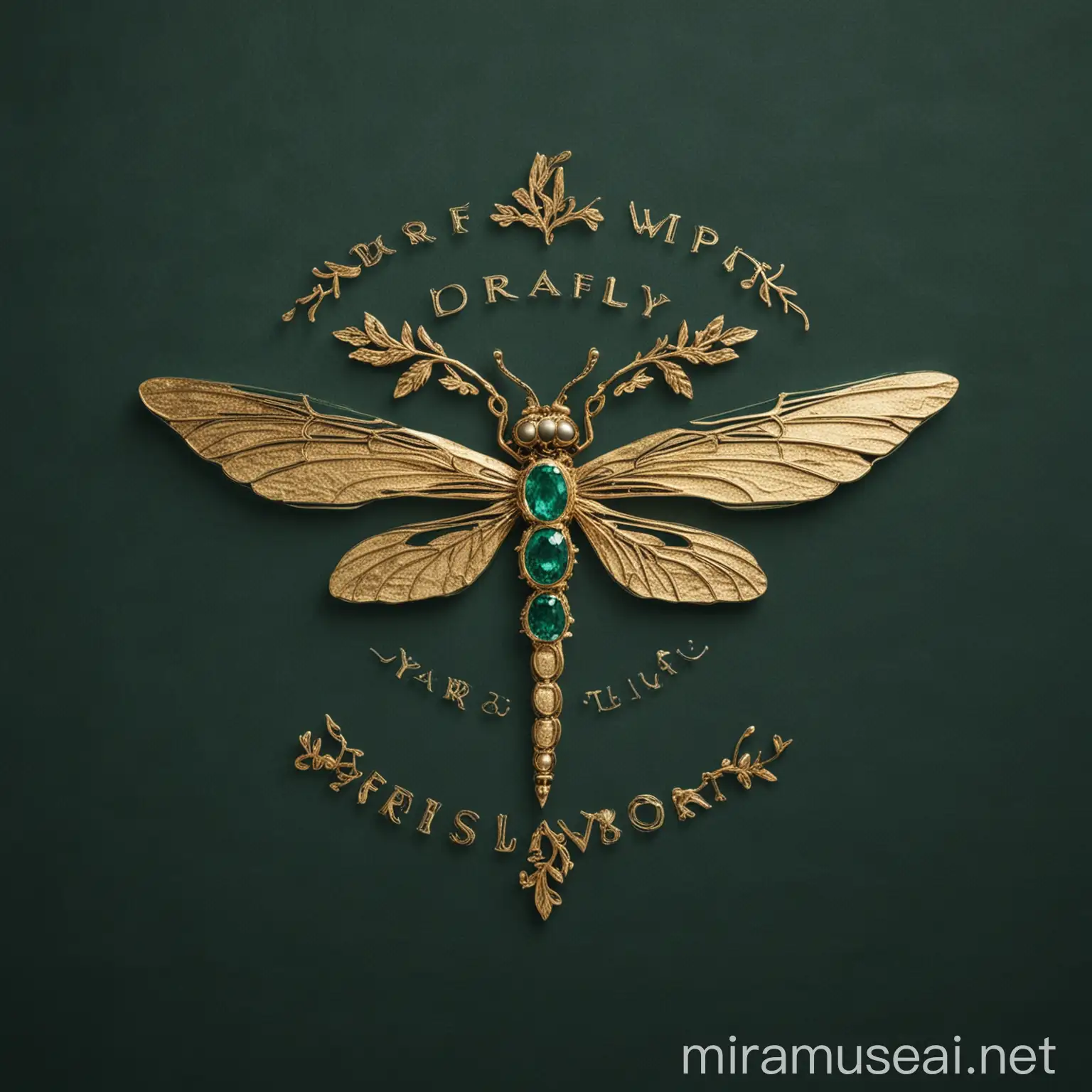 Elegant Dragonfly Jewelry Logo Design with Natural Inspirations