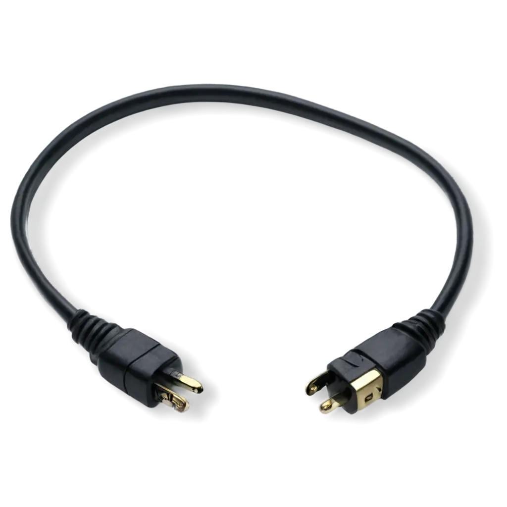Fake-Semicircular-Electrical-Cord-PNG-Image-20cm-with-Dual-Branch-Ends-for-Design-Illustrations