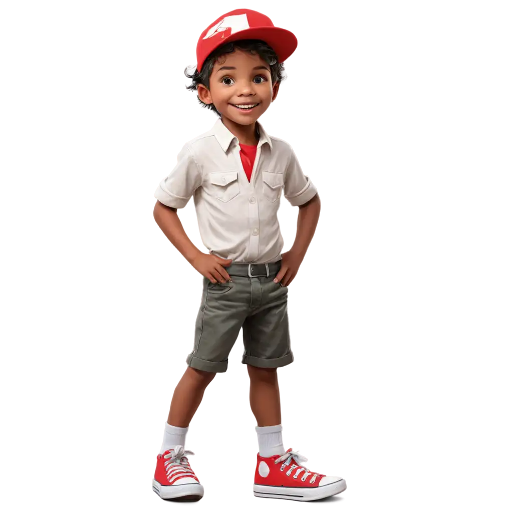 Realistic-Little-Boy-PNG-with-Red-Hat-White-Shirt-and-ConverseStyle-Shoes-for-Kids-Themed-Designs