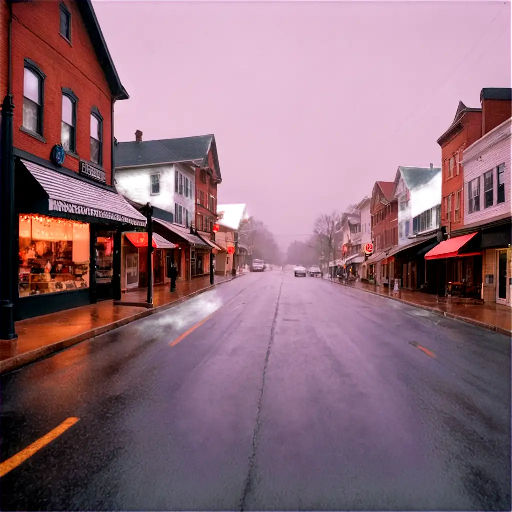 RainSoaked-Main-Street-in-a-1992-Town-Nostalgic-PNG-Image-for-Atmospheric-Design