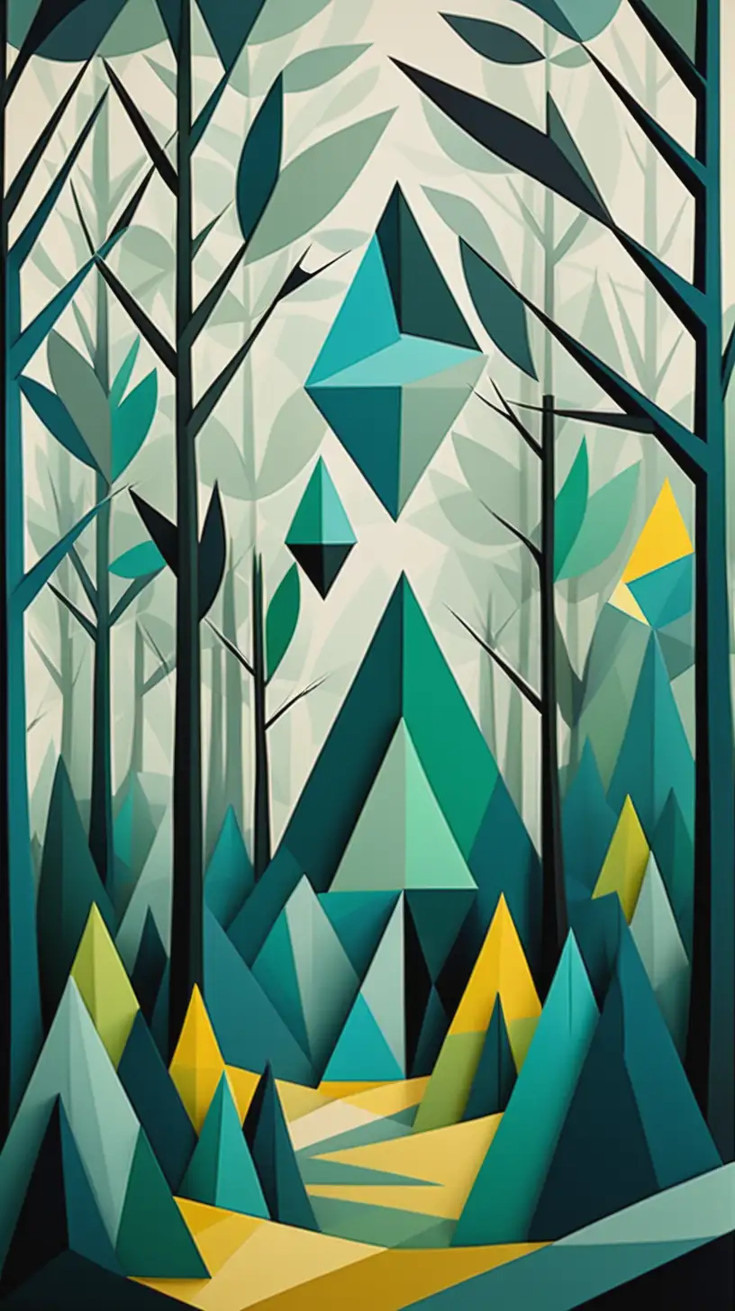 Geometric Oxygen Forest Inspired by Picassos Style