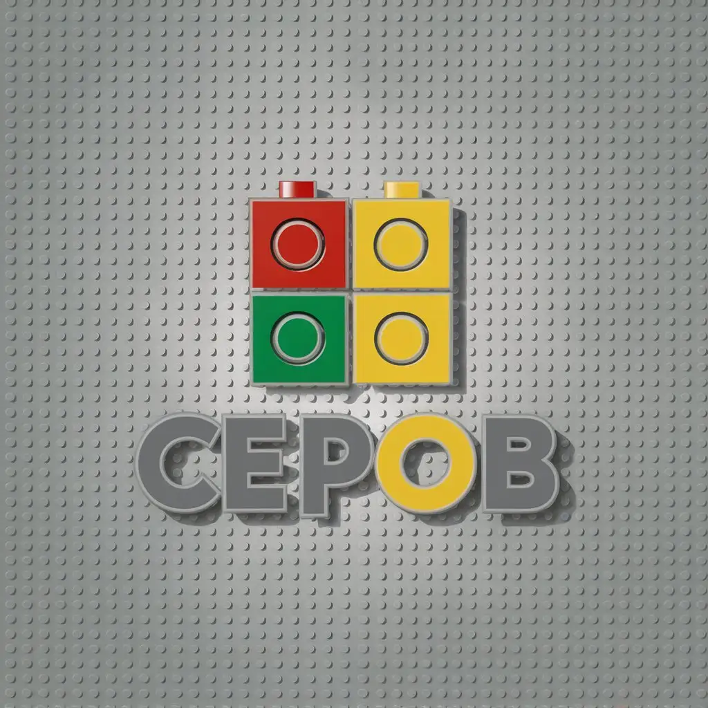 LOGO Design for CEPOB Colorful Lego Bricks on White Background