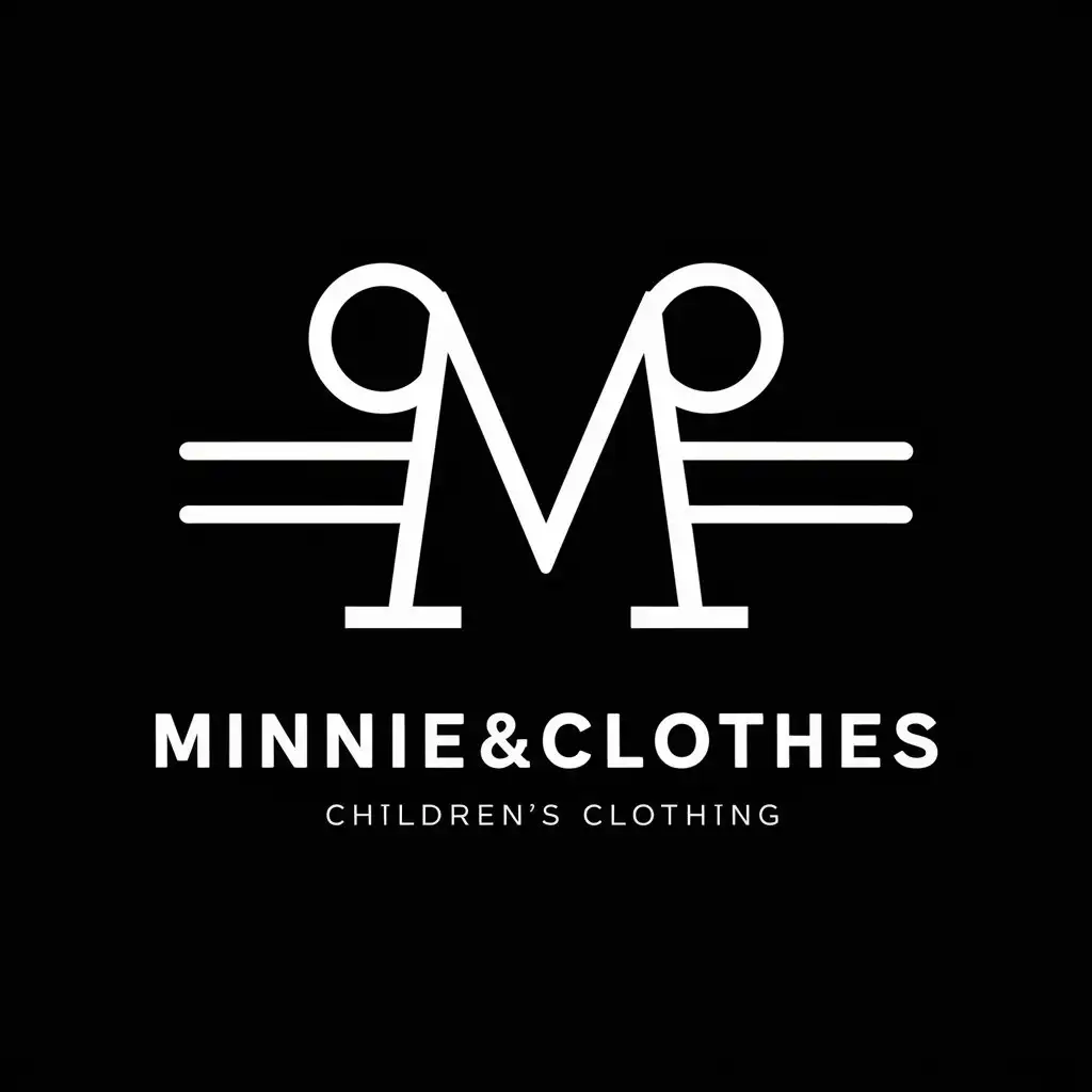 Придумай логотип для магазина детской одежды Minnie&Clothes
в минималистичном стиле в черном цвете