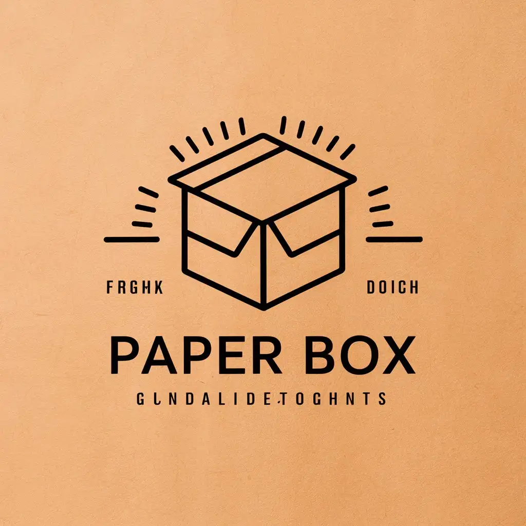 a vector logo design,with the text "paper box", main symbol:cardboard, sunlight, lines,Moderate,be used in Others industry,clear background