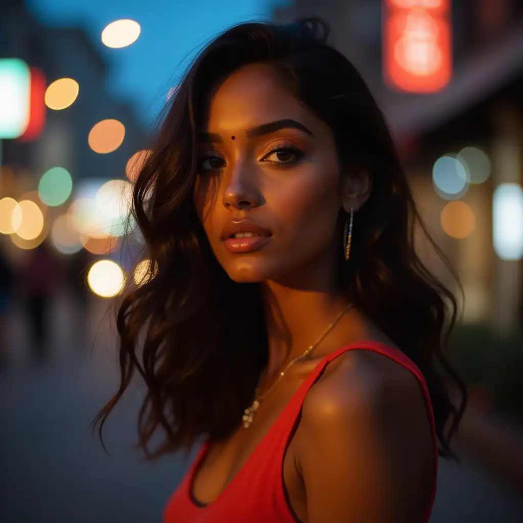 Confident-Indian-Model-in-Urban-Evening-Setting-with-Makeup