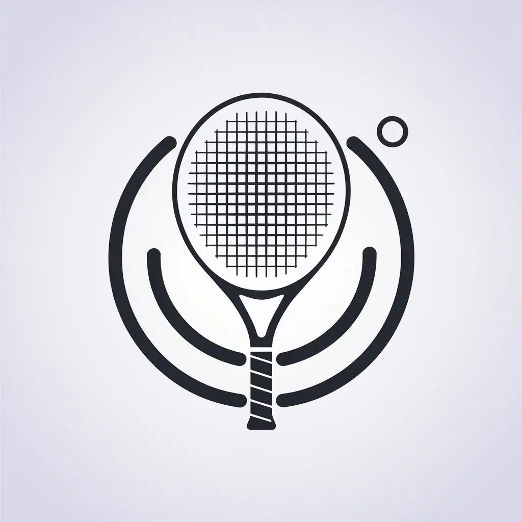 LOGO Design for O Quantum Tennis Racket with Minimalistic Style and Clear Background