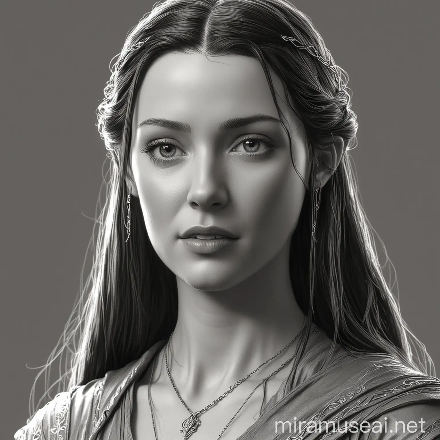 Minimalist Drawing of Arwen from Lord of the Rings