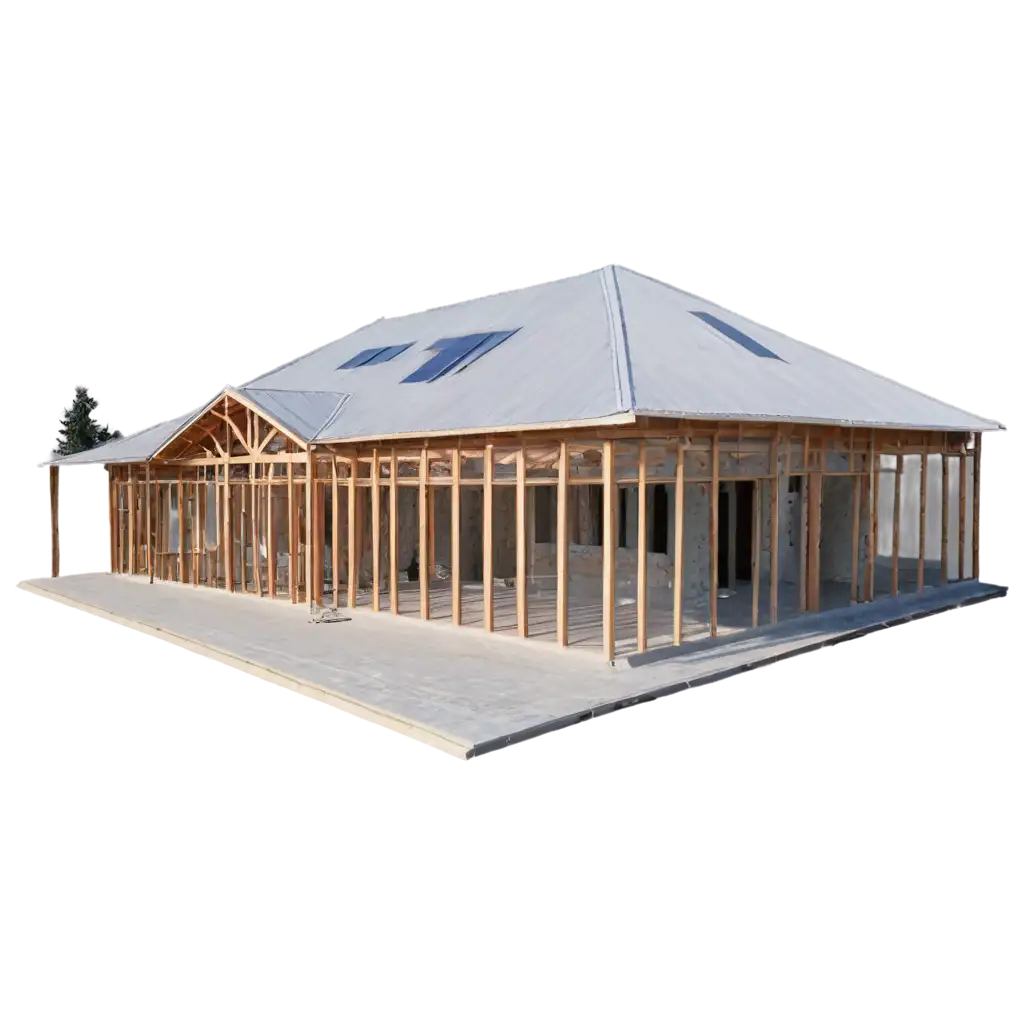 Light-Steel-Frame-Complete-House-Structure-PNG-HighQuality-Architectural-Visualization