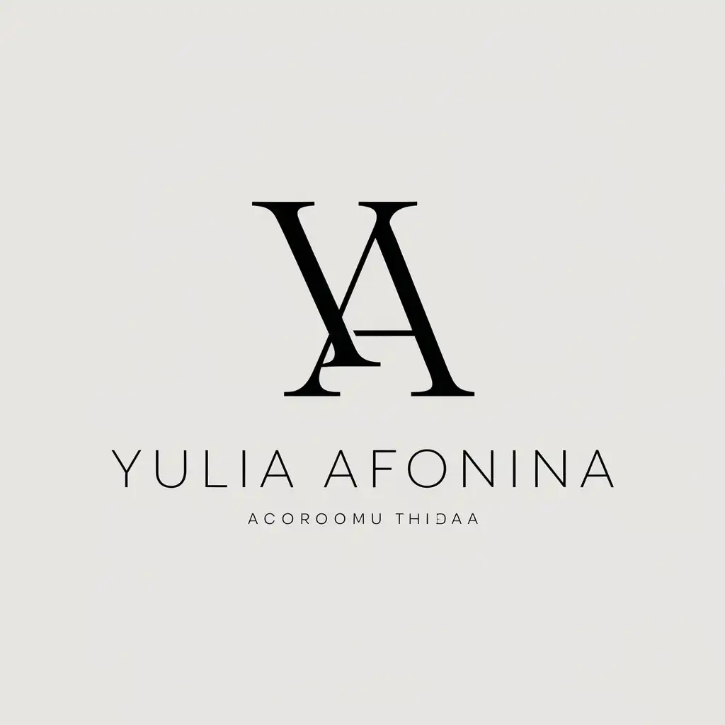 LOGO-Design-for-Yulia-Afonina-Minimalistic-Capital-Letters-with-Clear-Background