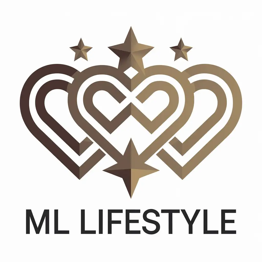 LOGO Design for ML LIFESTYLE Hearts and Stars Symbol with Modern Entertainment Vibe