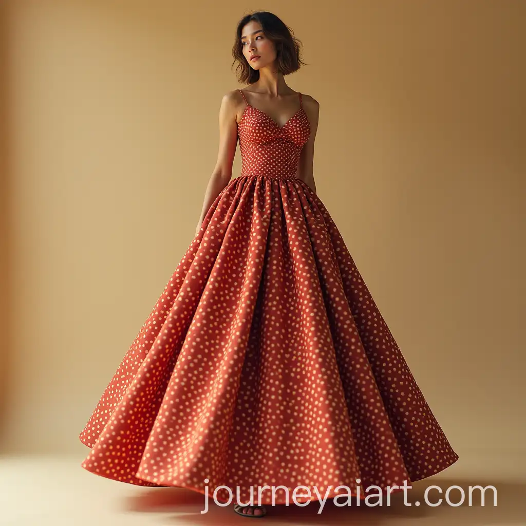 ScaparelliInspired-Fall-Dress-with-Polkadot-Pattern