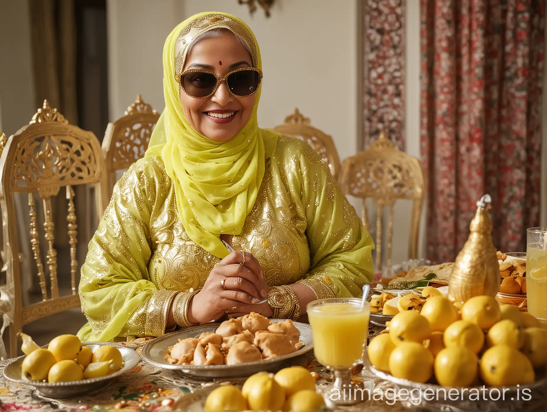 Elderly-Muslim-Woman-in-Elegant-Hijab-at-Wedding-Feast