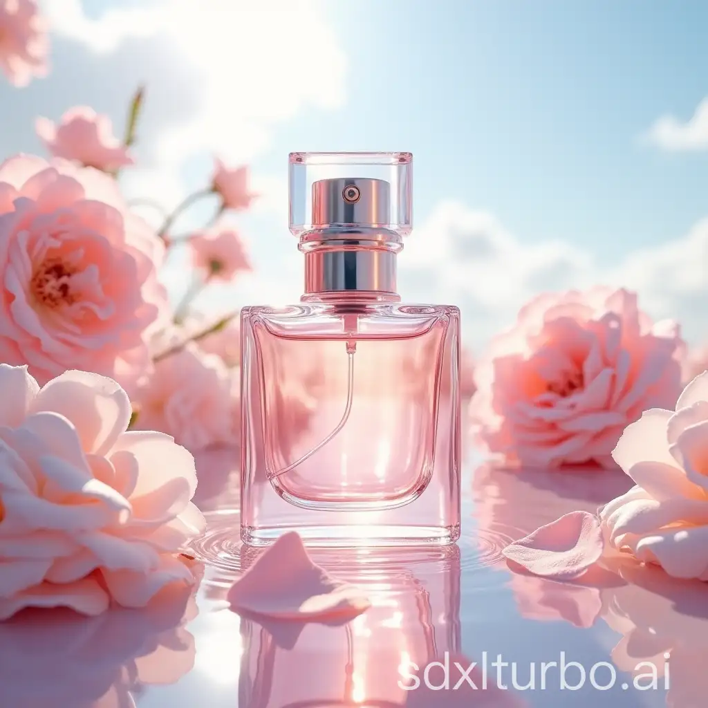 Elegant-Transparent-Perfume-Bottle-Surrounded-by-Roses