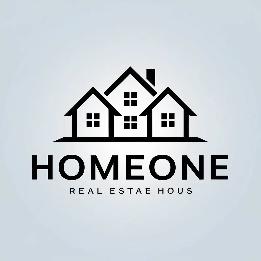 a vector logo design,with the text "homeone", main symbol:house,complex,be used in Real Estate industry,clear background