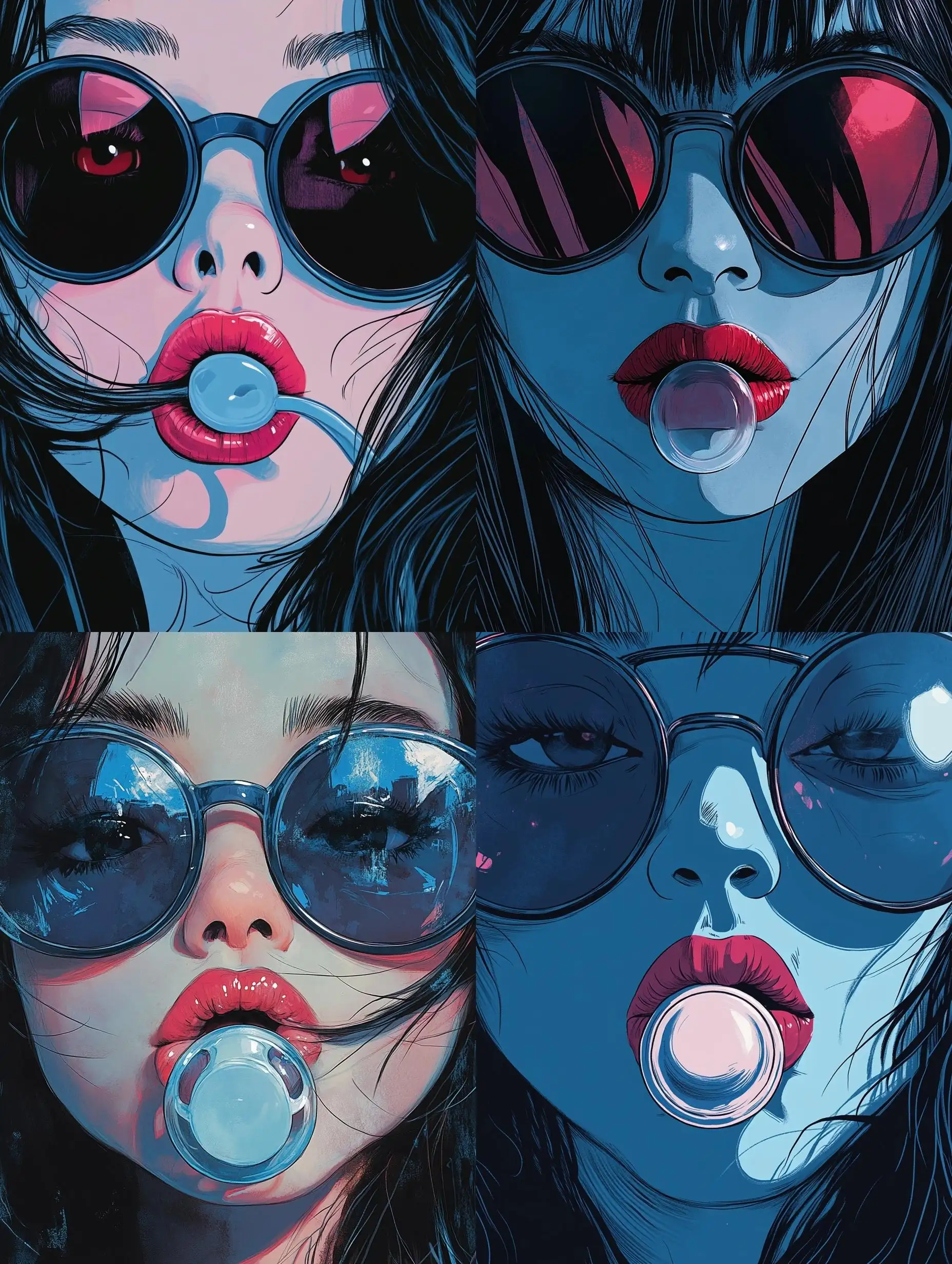 CloseUp-of-a-Girl-with-Sunglasses-and-Pacifier-in-Comic-Style