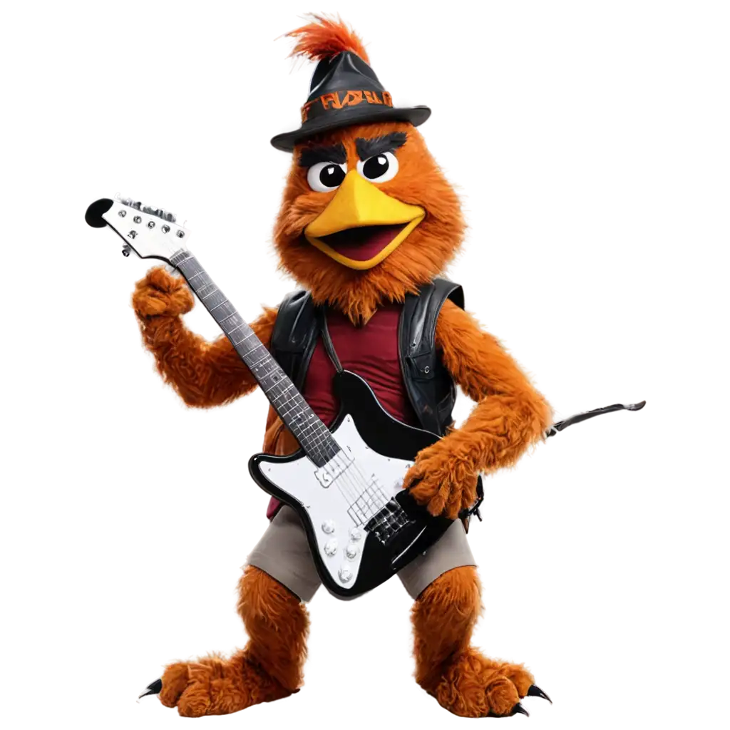 Virginia-Tech-Hokie-Bird-with-Metallica-Guitar-PNG-Image-Rocking-Symbol-of-School-Spirit