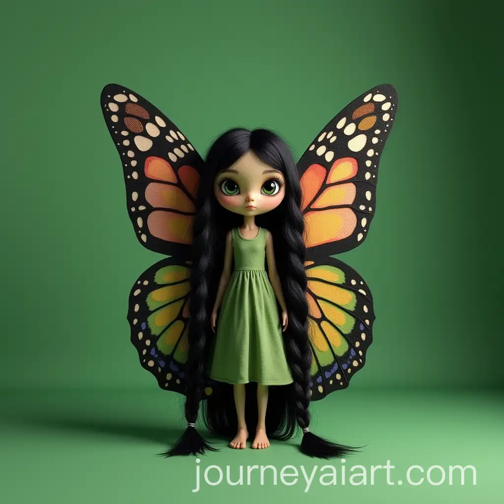 HalfHuman-HalfButterfly-Being-in-a-Green-Room-with-Colorful-Wings-and-Long-Braids