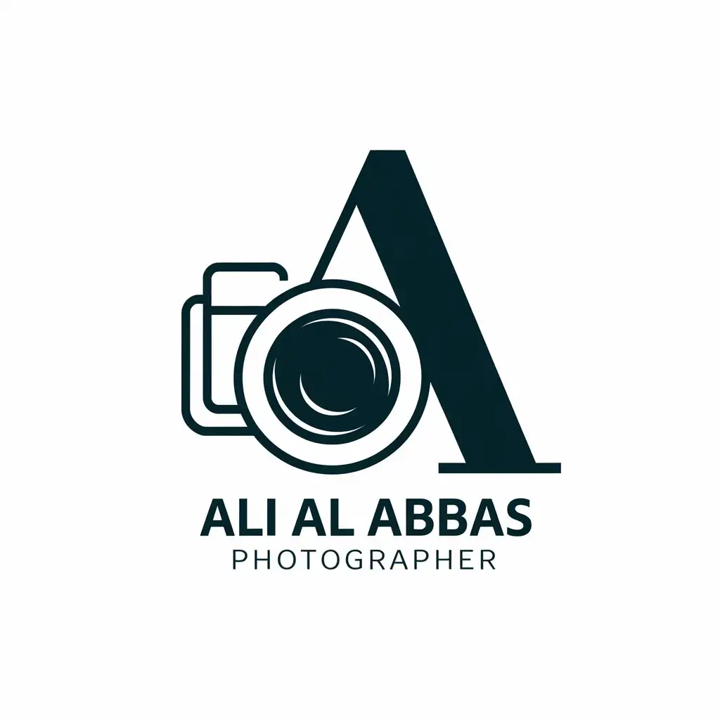 a vector logo design,with the text "Ali Al Abbas", main symbol:AA,Moderate,be used in Photographer industry,clear background