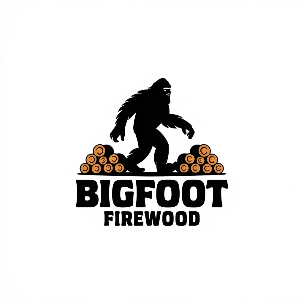 LOGO Design for Bigfoot Firewood Modern Bigfoot and Firewood Symbol with Minimalistic Style