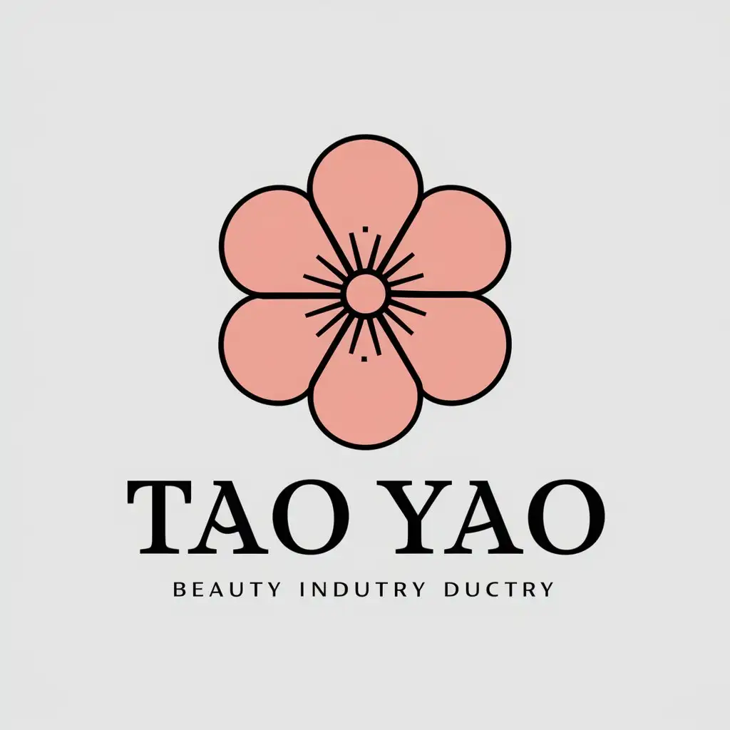 LOGO-Design-for-Tao-Yao-Elegant-Peach-Blossom-Symbol-in-Vector-Art